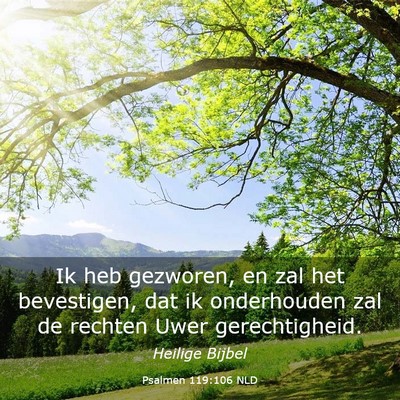 Picture 03 - Psalmen 119:106 NLD - Ik heb gezworen, en zal het bevestigen, dat ik - Bible Verse Picture