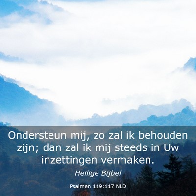 Picture 03 - Psalmen 119:117 NLD - Ondersteun mij, zo zal ik behouden zijn; dan zal - Bible Verse Picture
