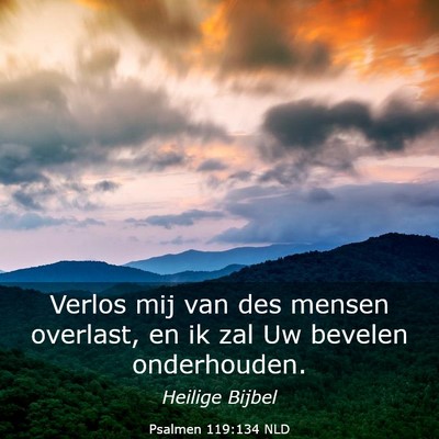 Picture 03 - Psalmen 119:134 NLD - Verlos mij van des mensen overlast, en ik zal Uw - Bible Verse Picture