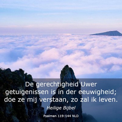Picture 03 - Psalmen 119:144 NLD - De gerechtigheid Uwer getuigenissen is in der - Bible Verse Picture