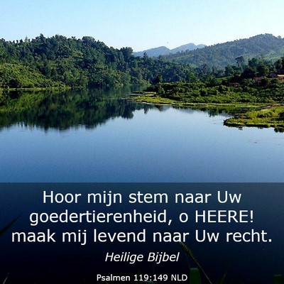 Picture 03 - Psalmen 119:149 NLD - Hoor mijn stem naar Uw goedertierenheid, o HEERE! - Bible Verse Picture