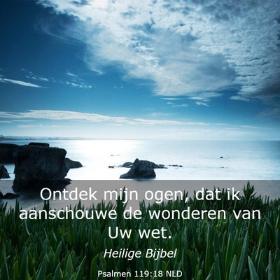 Picture 03 - Psalmen 119:18 NLD - Ontdek mijn ogen, dat ik aanschouwe de wonderen - Bible Verse Picture