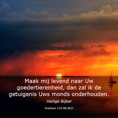Picture 03 - Psalmen 119:88 NLD - Maak mij levend naar Uw goedertierenheid, dan zal - Bible Verse Picture