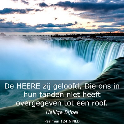 Picture 03 - Psalmen 124:6 NLD - De HEERE zij geloofd, Die ons in hun tanden niet - Bible Verse Picture