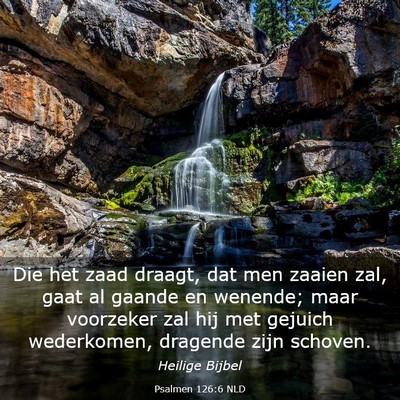 Picture 03 - Psalmen 126:6 NLD - Die het zaad draagt, dat men zaaien zal, gaat al - Bible Verse Picture