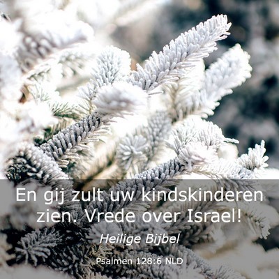 Picture 03 - Psalmen 128:6 NLD - En gij zult uw kindskinderen zien. Vrede over - Bible Verse Picture