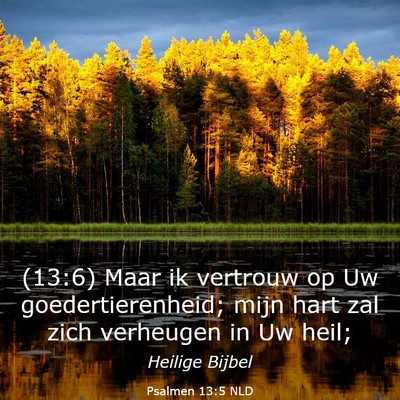 Picture 03 - Psalmen 13:5 NLD - (13:6) Maar ik vertrouw op Uw goedertierenheid; - Bible Verse Picture