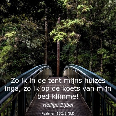 Picture 03 - Psalmen 132:3 NLD - Zo ik in de tent mijns huizes inga, zo ik op de - Bible Verse Picture