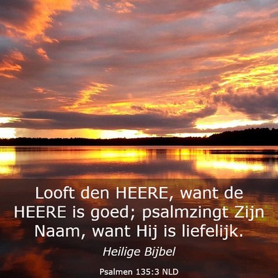 Picture 03 - Psalmen 135:3 NLD - Looft den HEERE, want de HEERE is goed; - Bible Verse Picture
