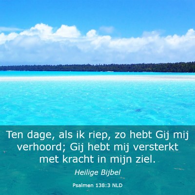 Picture 03 - Psalmen 138:3 NLD - Ten dage, als ik riep, zo hebt Gij mij verhoord; - Bible Verse Picture
