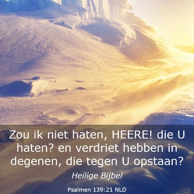 Picture 03 - Psalmen 139:21 NLD - Zou ik niet haten, HEERE! die U haten? en - Bible Verse Picture