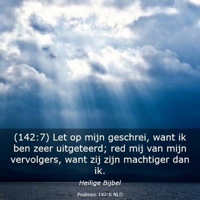 Picture 03 - Psalmen 142:6 NLD - (142:7) Let op mijn geschrei, want ik ben zeer - Bible Verse Picture