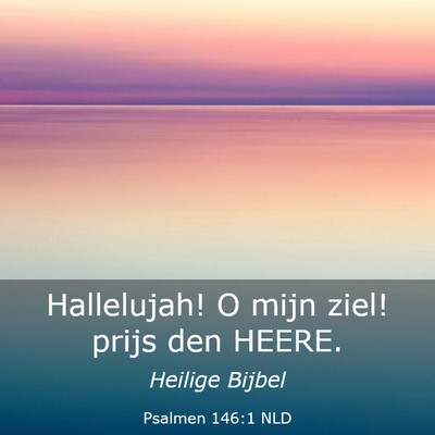 Picture 03 - Psalmen 146:1 NLD - Hallelujah! O mijn ziel! prijs den - Bible Verse Picture