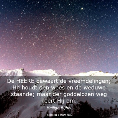 Picture 03 - Psalmen 146:9 NLD - De HEERE bewaart de vreemdelingen; Hij houdt den - Bible Verse Picture
