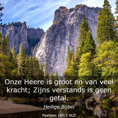 Picture 03 - Psalmen 147:5 NLD - Onze Heere is groot en van veel kracht; Zijns - Bible Verse Picture