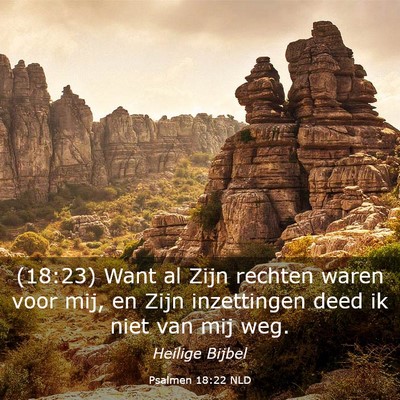 Picture 03 - Psalmen 18:22 NLD - (18:23) Want al Zijn rechten waren voor mij, en - Bible Verse Picture
