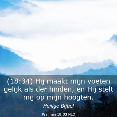 Picture 03 - Psalmen 18:33 NLD - (18:34) Hij maakt mijn voeten gelijk als der - Bible Verse Picture