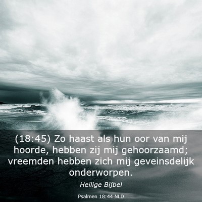 Picture 03 - Psalmen 18:44 NLD - (18:45) Zo haast als hun oor van mij hoorde, - Bible Verse Picture