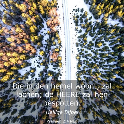 Picture 03 - Psalmen 2:4 NLD - Die in den hemel woont, zal lachen; de HEERE zal - Bible Verse Picture