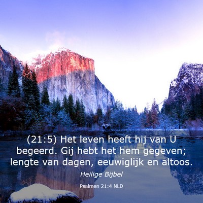 Picture 03 - Psalmen 21:4 NLD - (21:5) Het leven heeft hij van U begeerd. Gij - Bible Verse Picture