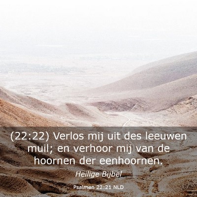 Picture 03 - Psalmen 22:21 NLD - (22:22) Verlos mij uit des leeuwen muil; en - Bible Verse Picture
