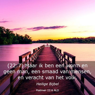 Picture 03 - Psalmen 22:6 NLD - (22:7) Maar ik ben een worm en geen man, een - Bible Verse Picture