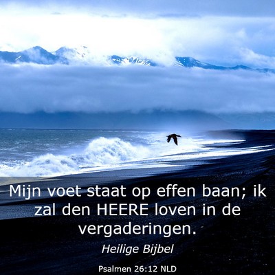Picture 03 - Psalmen 26:12 NLD - Mijn voet staat op effen baan; ik zal den HEERE - Bible Verse Picture