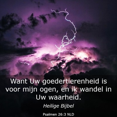 Picture 03 - Psalmen 26:3 NLD - Want Uw goedertierenheid is voor mijn ogen, en ik - Bible Verse Picture