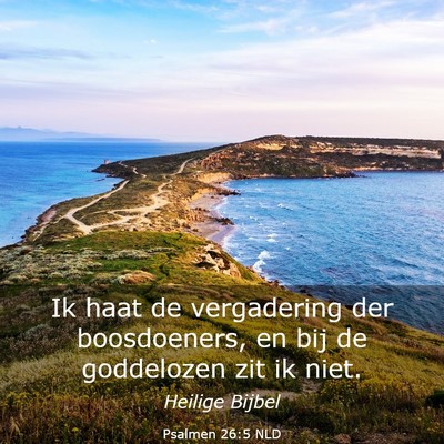 Picture 03 - Psalmen 26:5 NLD - Ik haat de vergadering der boosdoeners, en bij de - Bible Verse Picture