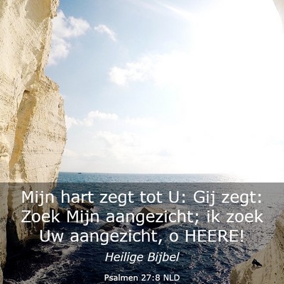 Picture 03 - Psalmen 27:8 NLD - Mijn hart zegt tot U: Gij zegt: Zoek Mijn - Bible Verse Picture