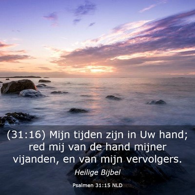 Picture 03 - Psalmen 31:15 NLD - (31:16) Mijn tijden zijn in Uw hand; red mij van - Bible Verse Picture