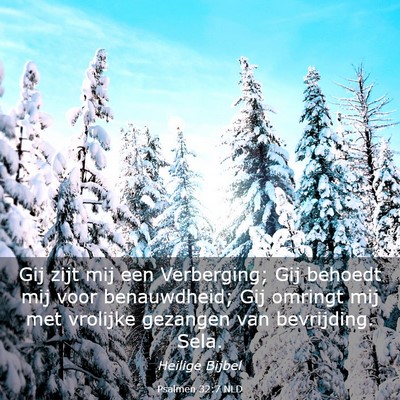 Picture 03 - Psalmen 32:7 NLD - Gij zijt mij een Verberging; Gij behoedt mij voor - Bible Verse Picture