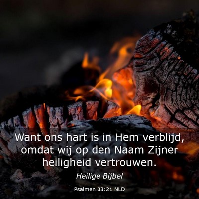 Picture 03 - Psalmen 33:21 NLD - Want ons hart is in Hem verblijd, omdat wij op - Bible Verse Picture