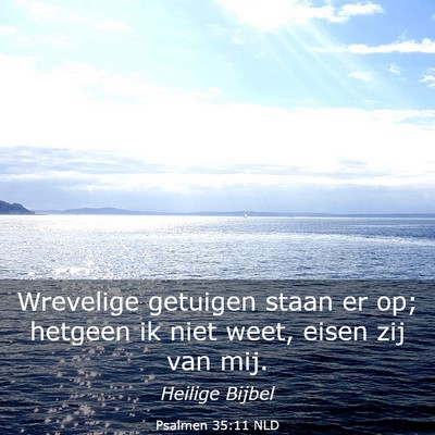 Picture 03 - Psalmen 35:11 NLD - Wrevelige getuigen staan er op; hetgeen ik niet - Bible Verse Picture