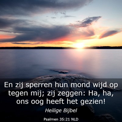 Picture 03 - Psalmen 35:21 NLD - En zij sperren hun mond wijd op tegen mij; zij - Bible Verse Picture