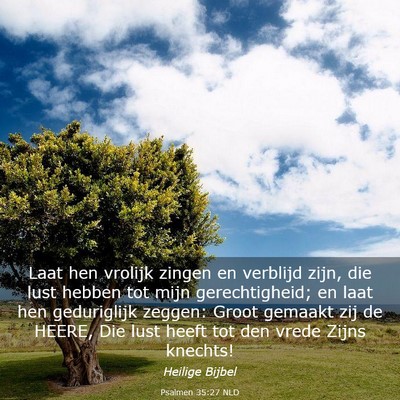 Picture 03 - Psalmen 35:27 NLD - Laat hen vrolijk zingen en verblijd zijn, die - Bible Verse Picture