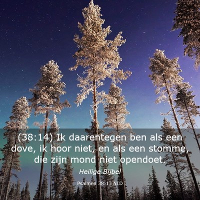 Picture 03 - Psalmen 38:13 NLD - (38:14) Ik daarentegen ben als een dove, ik hoor - Bible Verse Picture