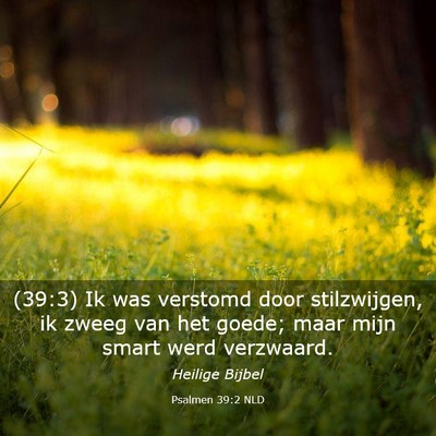 Picture 03 - Psalmen 39:2 NLD - (39:3) Ik was verstomd door stilzwijgen, ik zweeg - Bible Verse Picture