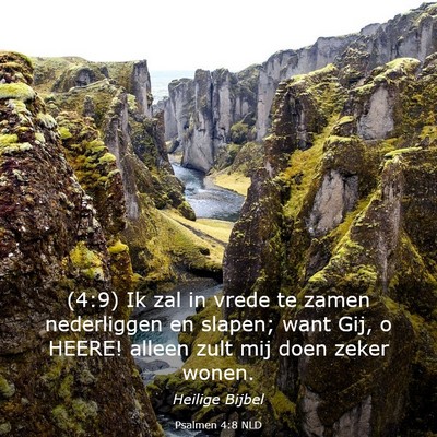 Picture 03 - Psalmen 4:8 NLD - (4:9) Ik zal in vrede te zamen nederliggen en - Bible Verse Picture