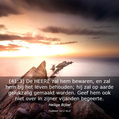 Picture 03 - Psalmen 41:2 NLD - (41:3) De HEERE zal hem bewaren, en zal hem bij - Bible Verse Picture
