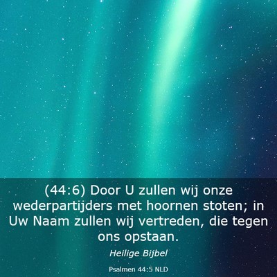 Picture 03 - Psalmen 44:5 NLD - (44:6) Door U zullen wij onze wederpartijders met - Bible Verse Picture