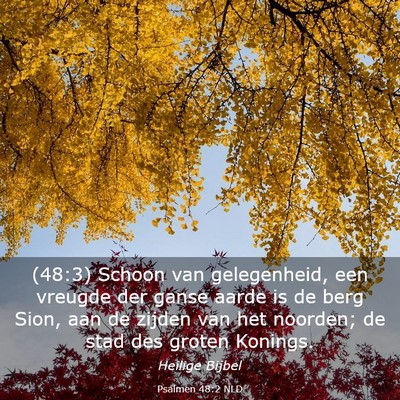 Picture 03 - Psalmen 48:2 NLD - (48:3) Schoon van gelegenheid, een vreugde der - Bible Verse Picture