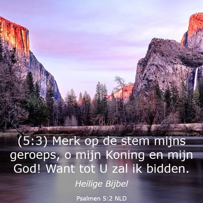 Picture 03 - Psalmen 5:2 NLD - (5:3) Merk op de stem mijns geroeps, o mijn - Bible Verse Picture