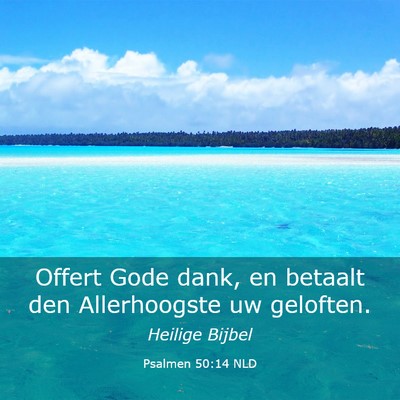 Picture 03 - Psalmen 50:14 NLD - Offert Gode dank, en betaalt den Allerhoogste uw - Bible Verse Picture