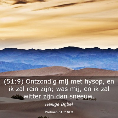 Picture 03 - Psalmen 51:7 NLD - (51:9) Ontzondig mij met hysop, en ik zal rein - Bible Verse Picture