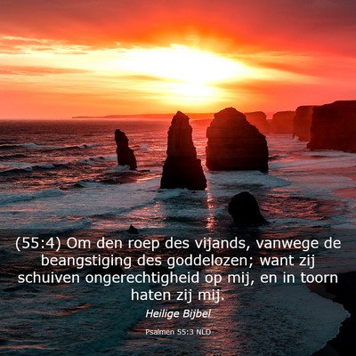 Picture 03 - Psalmen 55:3 NLD - (55:4) Om den roep des vijands, vanwege de - Bible Verse Picture