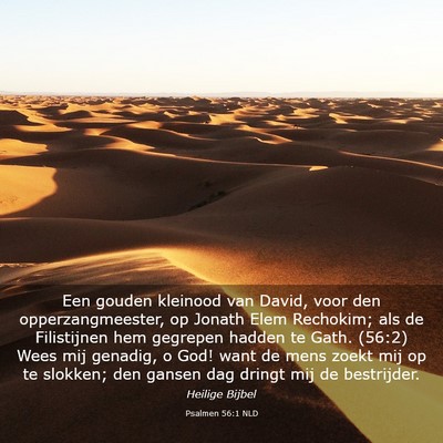 Picture 03 - Psalmen 56:1 NLD - Een gouden kleinood van David, voor den - Bible Verse Picture