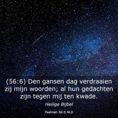 Picture 03 - Psalmen 56:5 NLD - (56:6) Den gansen dag verdraaien zij mijn - Bible Verse Picture