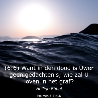 Picture 03 - Psalmen 6:5 NLD - (6:6) Want in den dood is Uwer geen gedachtenis; - Bible Verse Picture