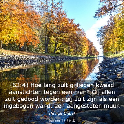 Picture 03 - Psalmen 62:3 NLD - (62:4) Hoe lang zult gijlieden kwaad aanstichten - Bible Verse Picture